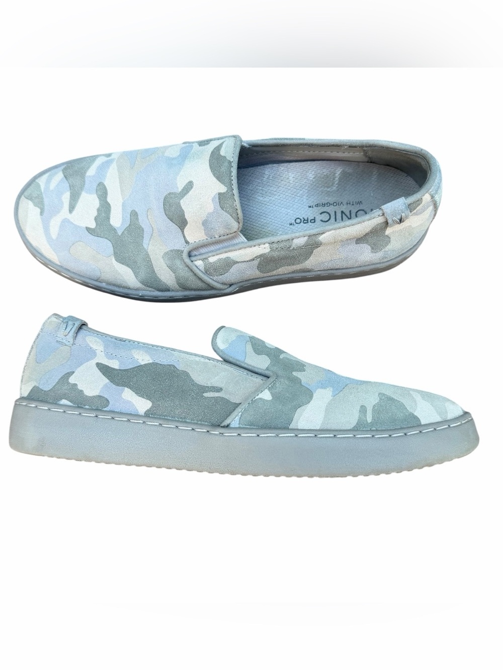 Vionic Pro Avery Camo Slip On Shoes Women’s US 8 Blue Gray Comfort Sneakers